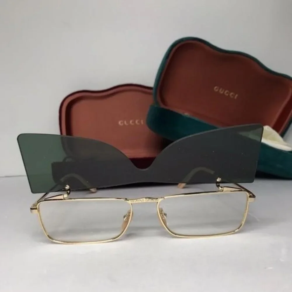 💯 Original GUCCI FLIPPING Rectangular Sunglasses / EYEGLASSES GG0363S 001